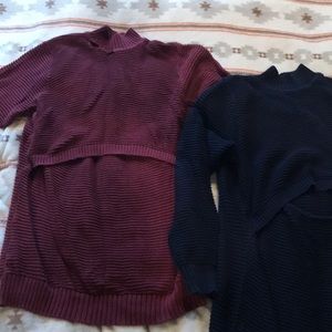 2 Nursing Sweaters by Boob Design XL